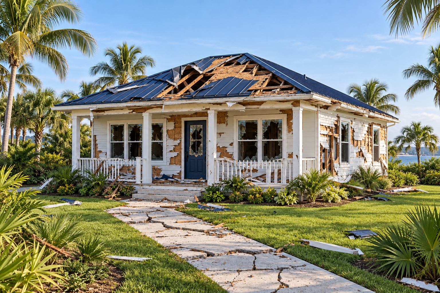 The concept house before repairs.